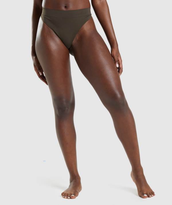 Damske Spodne Pradlo Gymshark Seamless High Rise Thong Hnede | YT5801397
